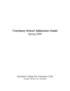 Veterinary School Admissions Guide - Davidson