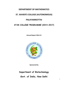 star programme annual report - St.Xavier`s College, Palayamkottai