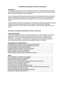 The National Standards for School Leadership