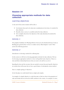 Choosing appropriate methods for data collection
