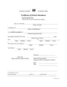 Certificate of School Attendance