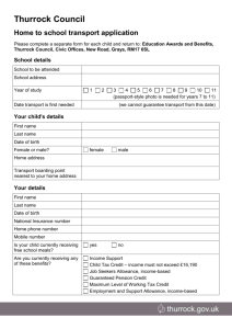 Thurrock Council - Home to school transport application