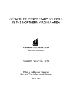 growth of proprietary schools in the nothern virginia area