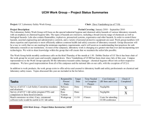 UCIH Work Group – Project Status Summaries (SAMPLE)