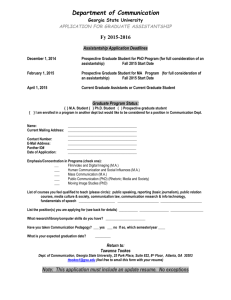 application for graduate assistantship - Communication