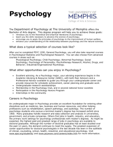 Psychology - University of Memphis
