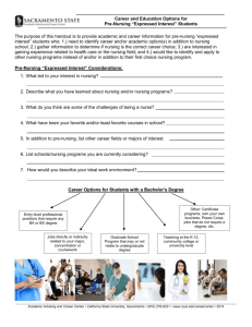 The purpose of this handout is to provide academic and career