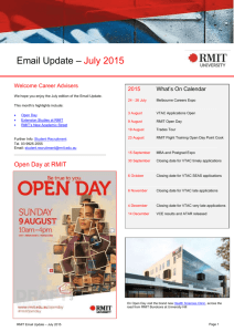Email Update – July 2015 Page 1 RMIT Email Update – July 2015