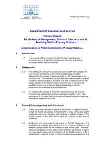 Determination of Valid Enrolment in Primary Schools (Word Format