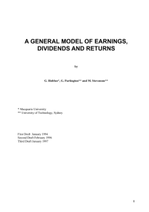 A General Model of Earnings, Dividends and Returns