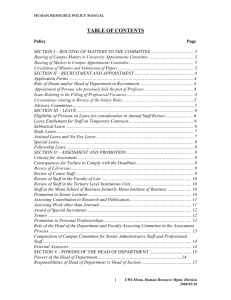 section i – routing of matters to the committee