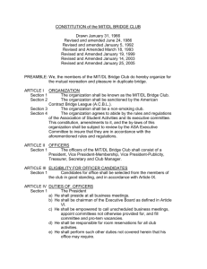 CONSTITUTION of the MIT/DRAPER LAB BRIDGE CLUB