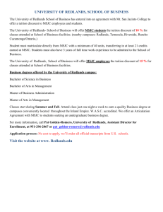 University of Redlands - Education Agreement Info