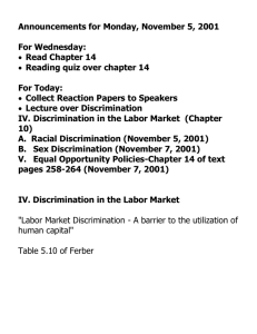 Lecture Overheads for Monday, November 5