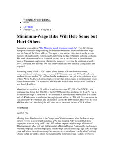 Minimum-Wage Hike Will Help Some but Hurt Others