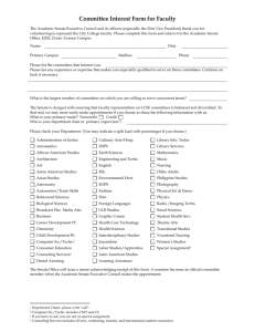 Faculty Governance Committee Interest Form