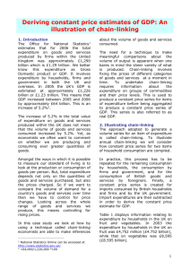 Deriving constant price estimates of GDP