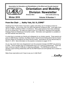 Orientation and Mobility Division Newsletter