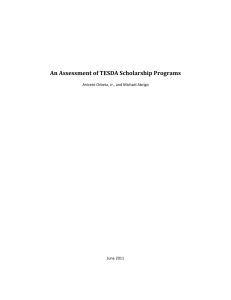 An Assessment of TESDA Scholarship Programs