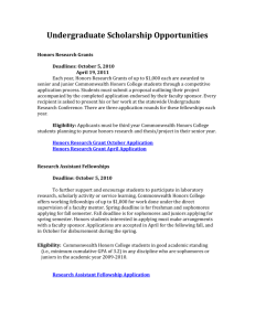 Undergraduate Scholarship Opportunities