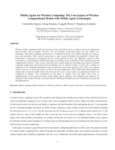 Computational Models for Wireless and Mobile Environments