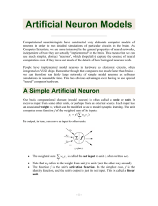 Artificial Neuron Models