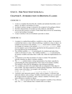 Chapter 5—Introduction to Defining Classes