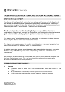 Deputy Academic Head [word] - Administration, Monash University