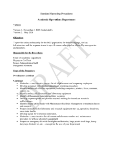 Academic Operations Department Checklist