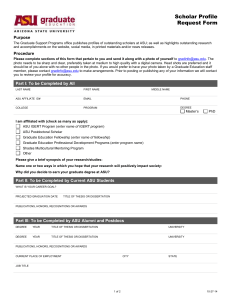 Scholar Profile Request Form - Graduate Education