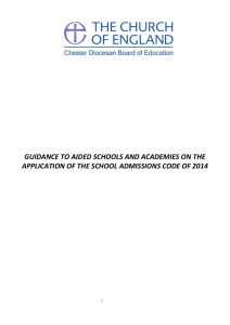 Diocesan Admissions Guidance