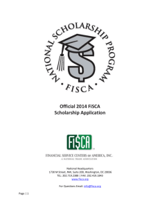 2014 FiSCA Scholarship Application