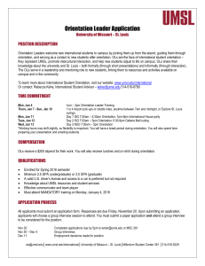 Orientation leader application 2015 - University of Missouri