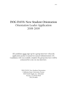 DOG DAYS: New Student Orientation