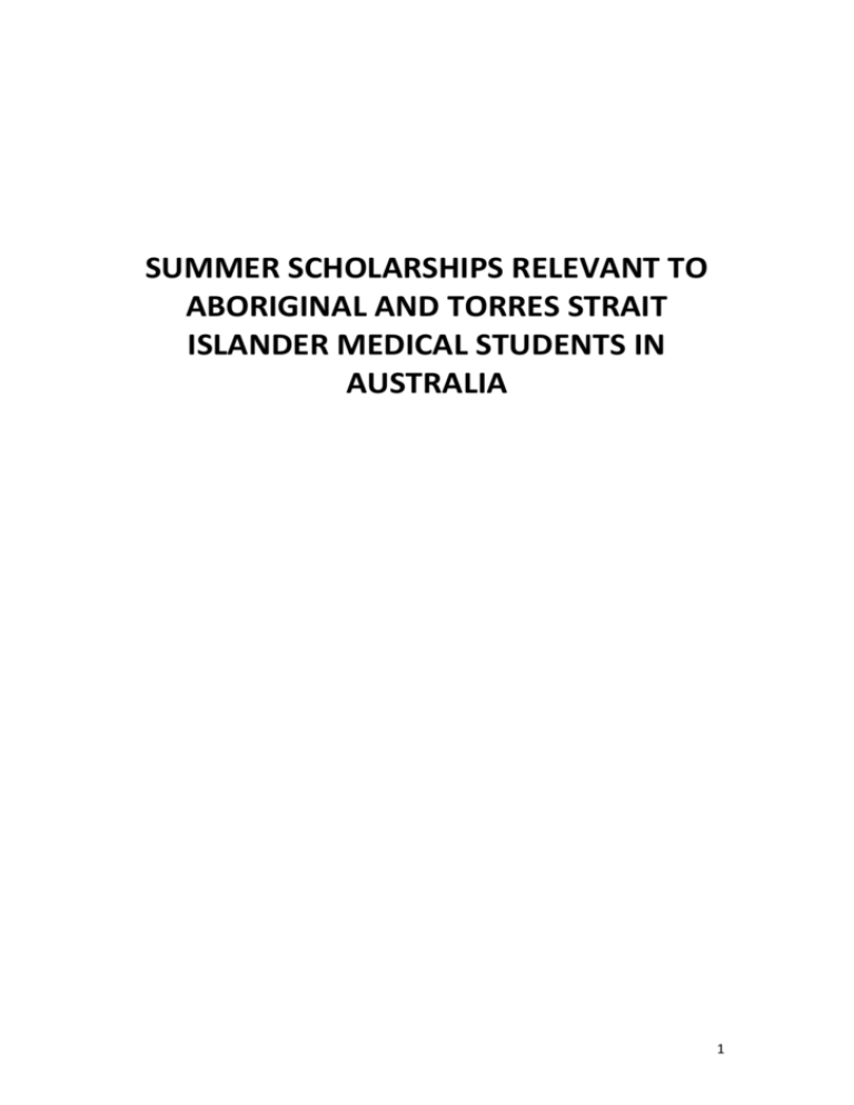 summer scholarships for medical students