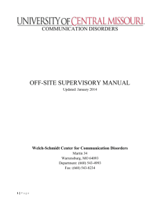 Off-site supervisor manual - University of Central Missouri