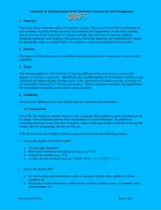 Password Construction and Management