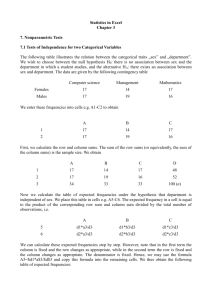 Statistics in Excel Chapter 3 7. Nonparametric Tests 7.1 Tests of