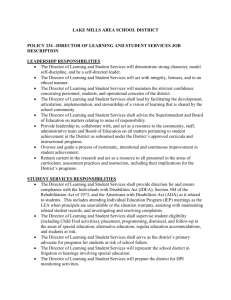 Policy 234 - Director of Learning & Student Services Job Description