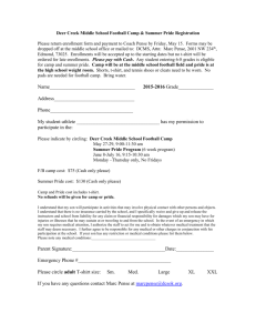Please return enrollment form to Coach Sutton or Coach Pense by