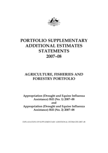 Portfolio Supplementary Additional Estimate Statements 2007–08