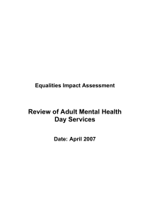 Review of Adult Mental Health Day Services Equality Impact