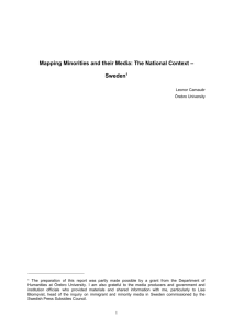 Mapping Minorities and their Media: The Swedish Report