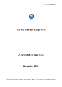 450-470 MHz Band Alignment Consultative Document