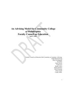 An Advising Model for Community College of Philadelphia Faculty