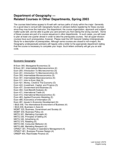 Spring, 2003: Courses To Take in Other Departments