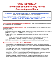 Course Approval Form - Registrar`s Office