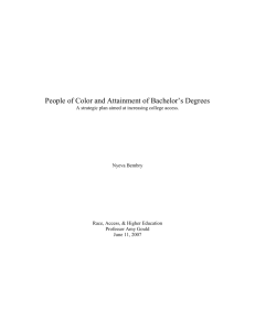 People of Color and Attainment of Bachelor`s Degrees
