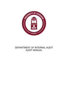 Internal Audit Manual - University of Louisiana at Monroe