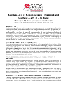 sudden loss of consciousness (syncope)